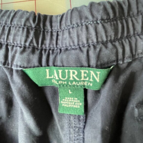 Lauren Ralph Lauren Skirt Large Navy Blue Maxi Slits Lyocell Pull On Beach Cozy - Picture 6 of 10